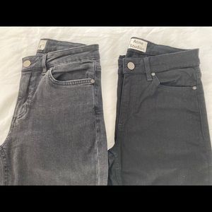 Acne Studios Skin 5 jean two pairs size 26, 32” length used black and black